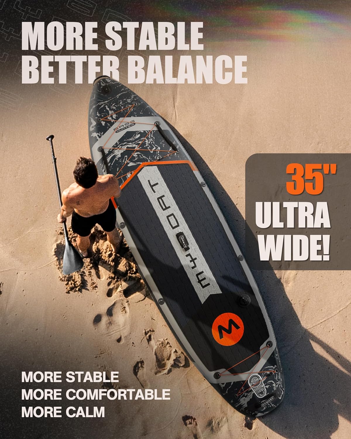 11'6"×34"×6" Extra Wide Inflatable Paddle Board