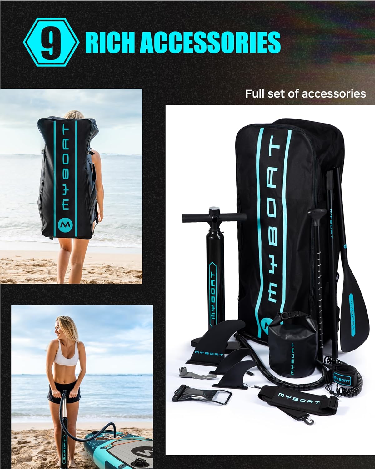11'6"×34"×6" Extra Wide Inflatable Paddle Board