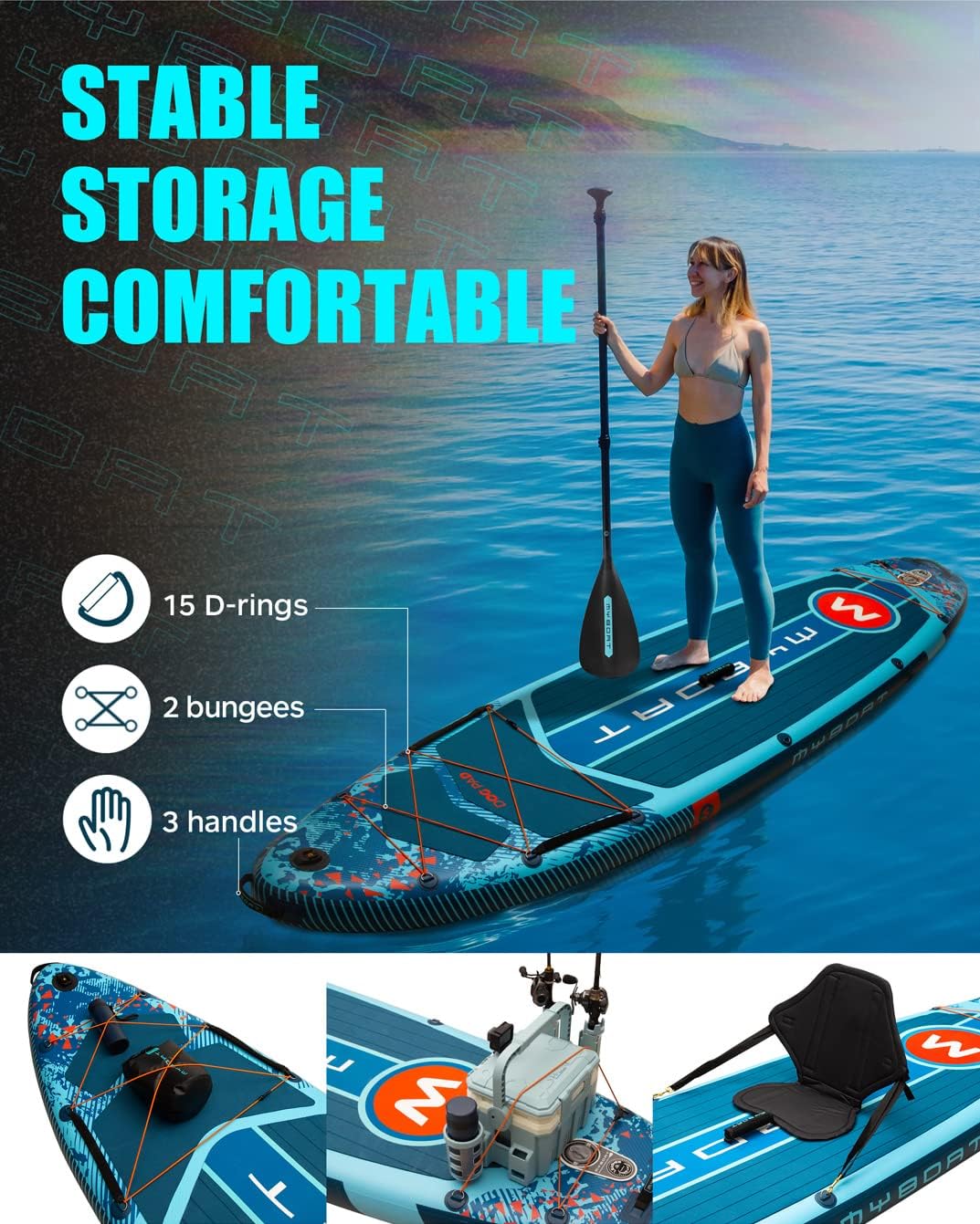 11'6"×34"×6" Extra Wide Inflatable Paddle Board
