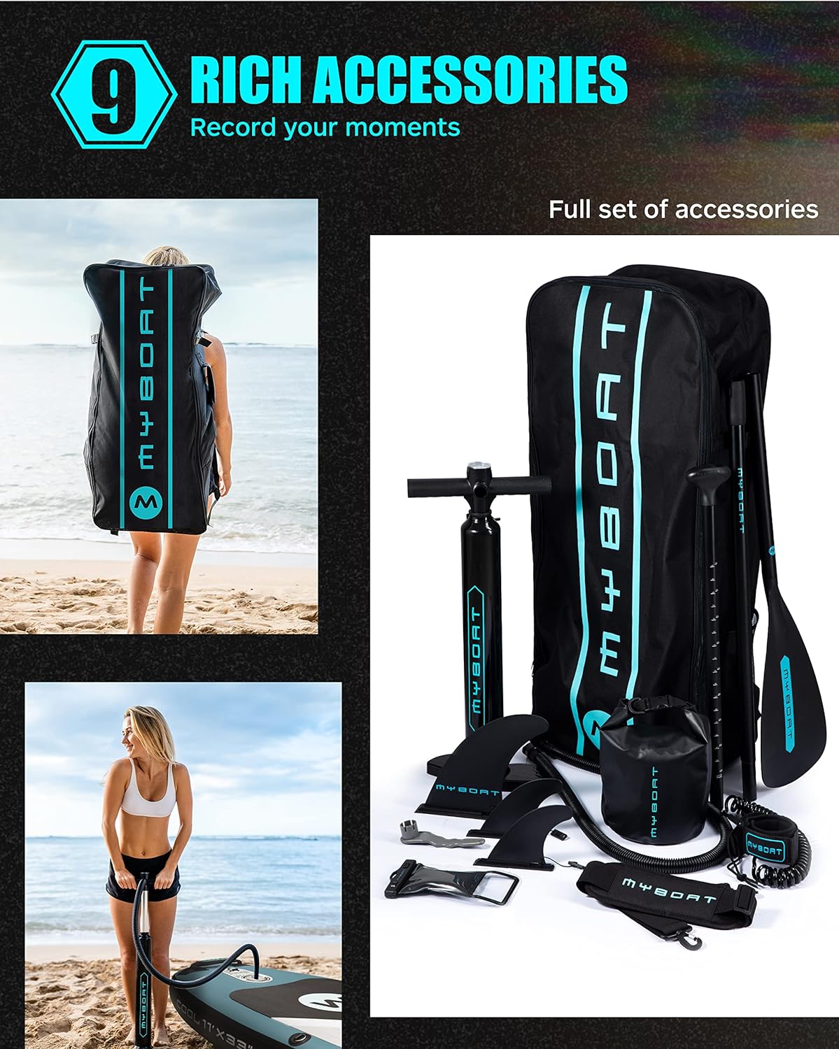 11'6"×34"×6" Extra Wide Inflatable Paddle Board