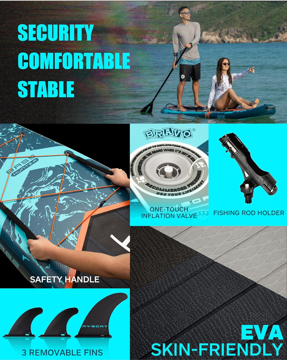 11'6"×34"×6" Extra Wide Inflatable Paddle Board