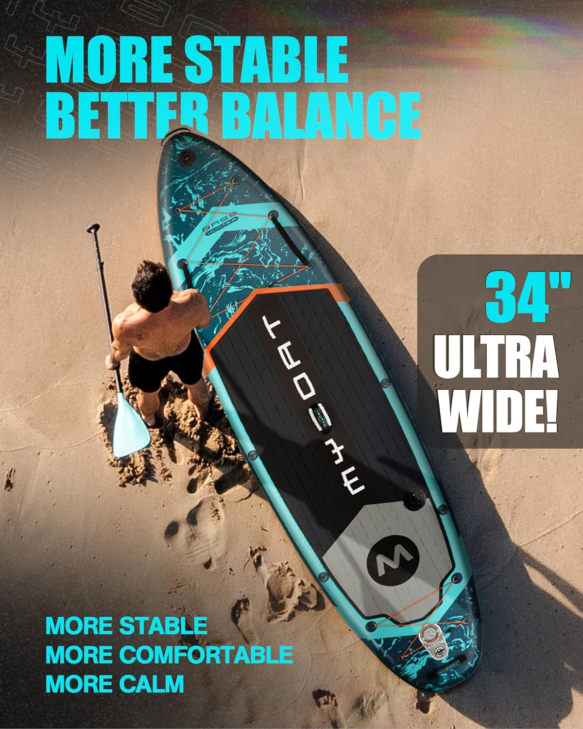 11'6"×34"×6" Extra Wide Inflatable Paddle Board