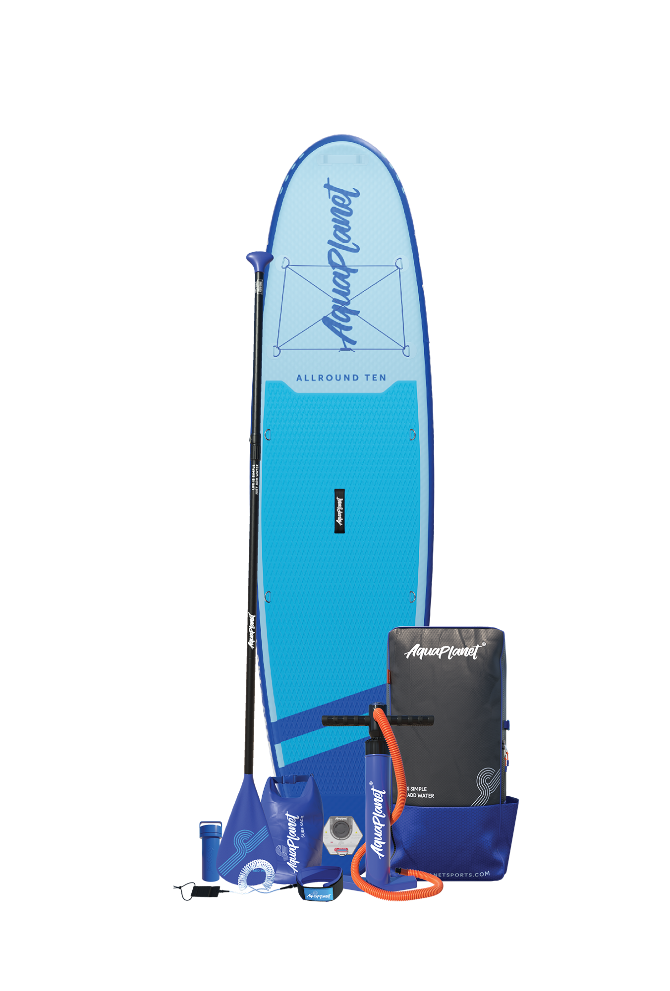 Aquaplanet ALLROUND TEN 10’ Inflatable Paddle Board Package - Blue
