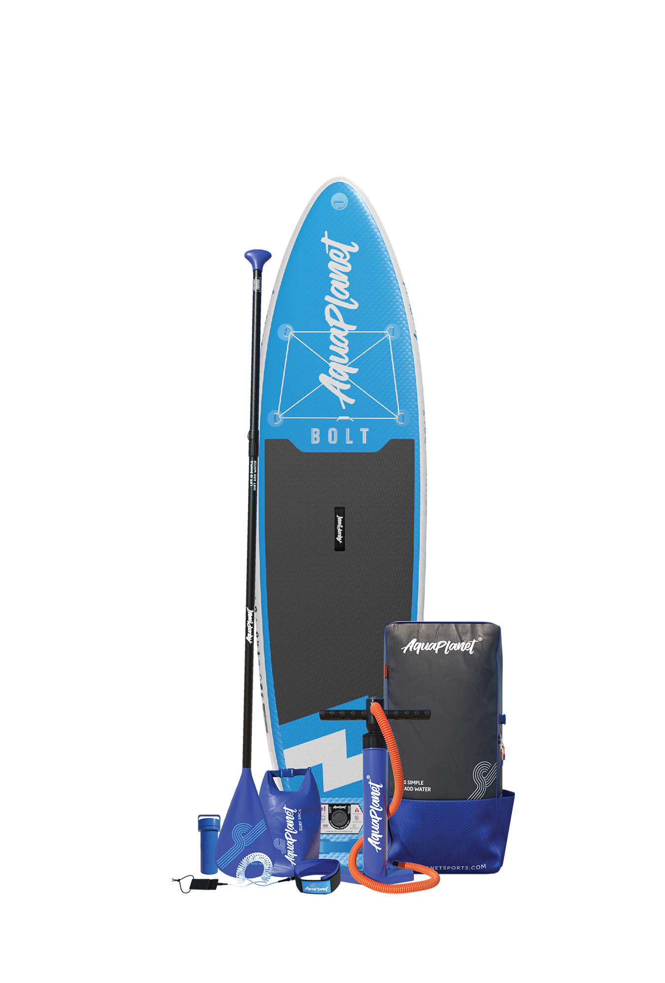 Aquaplanet BOLT 9'4" Inflatable Paddle Board Package - Blue