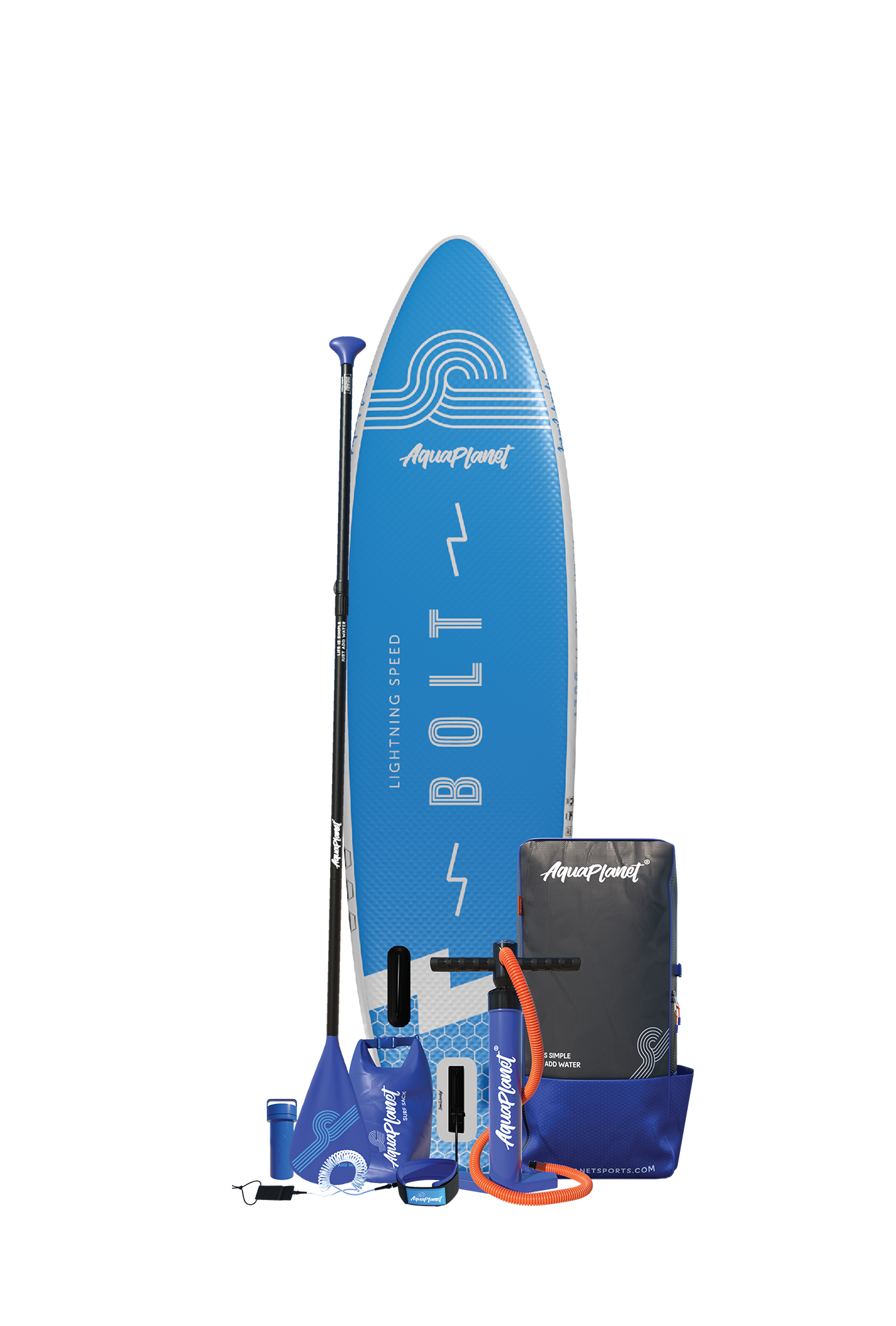 Aquaplanet BOLT 9'4" Inflatable Paddle Board Package - Blue