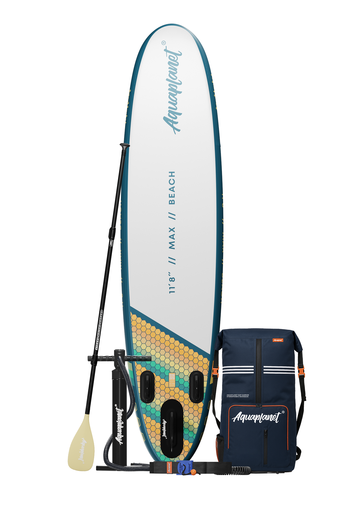 Aquaplanet Max Plus 11'8" Inflatable SUP Package - Beach