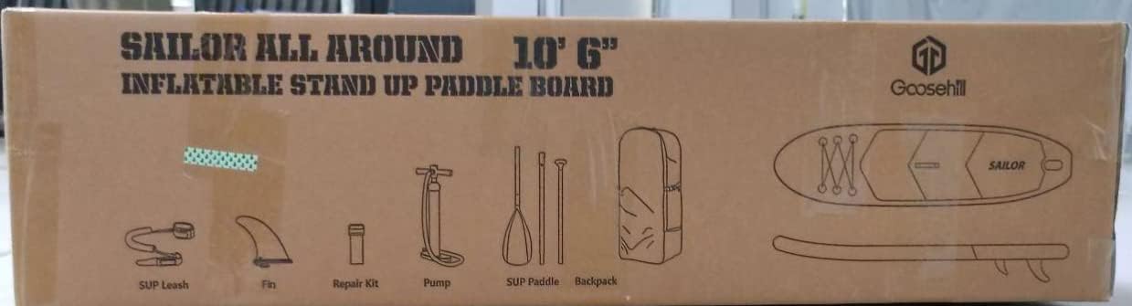 Goosehill Inflatable Stand Up Paddle Board, Premium SUP Package, 10' Long 32" Wide 6" Thick, Patterns Open for Customization